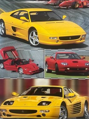 1998 Ferrari Poster Aprox Size 24x36 Inches